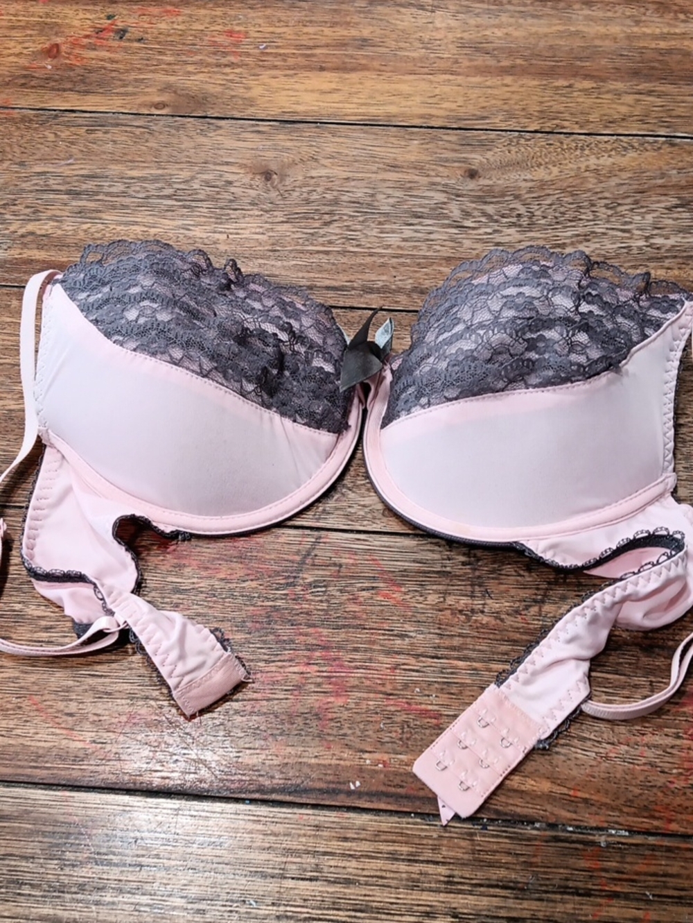 Native Intimates Pink Lace Trim Push-Up Bra